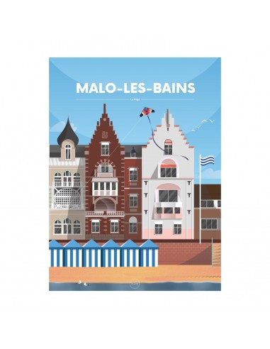 AFFICHE MALO LES BAINS - LA PLAGE acheter