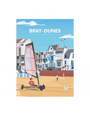 AFFICHE BRAY-DUNES - LA PLAGE de l' environnement