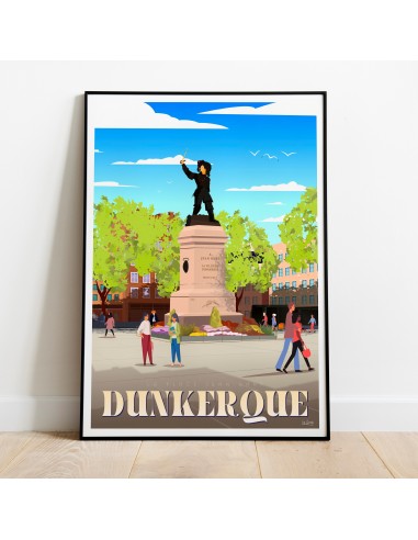 AFFICHE DUNKERQUE - LA PLACE JEAN-BART Véritable concentré