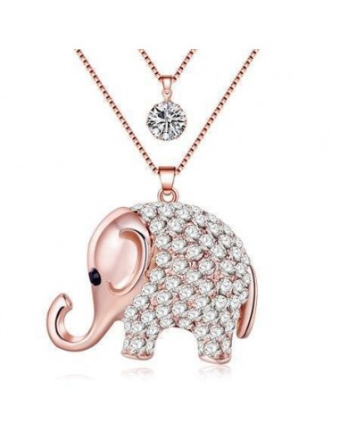 Pendentif Éléphant Rose avec Cristaux est présent 