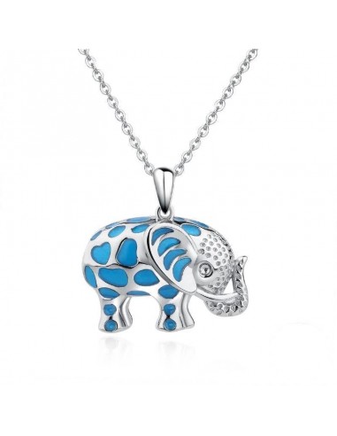 Pendentif Éléphant Taches Bleues brillant des détails fins