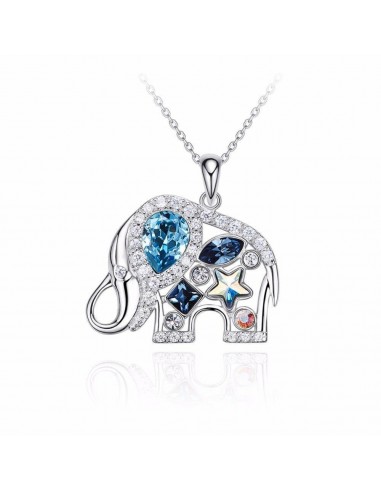 Pendentif Éléphant Cristaux Bleus d'Europe débarque