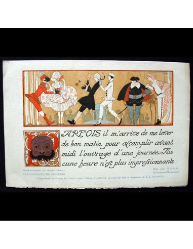 Barbier - Annonce de la parution de Personnages de comédie (1921) prix pour 