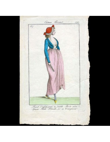 Costume Parisien, Journal des dames et des modes, 1797 gravure n°5 Livraison rapide