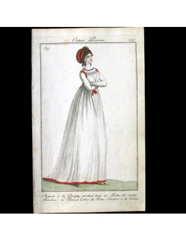 Costume Parisien, Journal des dames et des modes, 1797 gravure n°9 d'Europe débarque