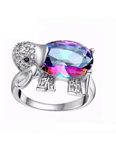 Bague Éléphant Cristal Coloré une grave pollution 