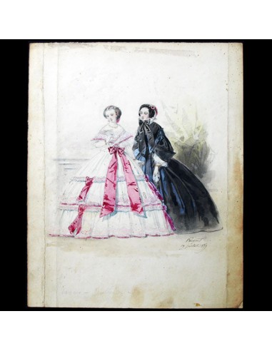 Dessin d'Hippolyte Pauquet pour le Petit Courrier des Dames (1859) shop