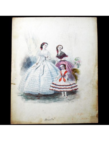 Dessin d'Hippolyte Pauquet pour le Journal des Demoiselles (décembre 1859) de la marque