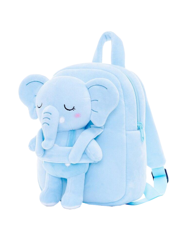 Peluche Eléphant Sac à dos Bleu est présent 